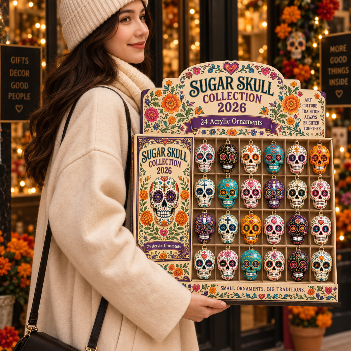 Day of the Dead Sugar Skull Advent Calendar 2026 – 24-Day Acrylic Charm Countdown