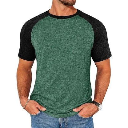 Men's Color Block Raglan T-Shirt Casual Slim Fit