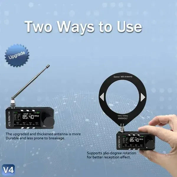 🔥Last Day 69% OFF📻Upgraded ATS Mini V4 Si4732 All Band DSP Radio Receiver
