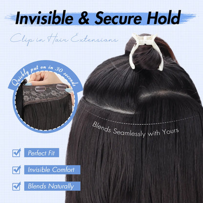 Clip in Hair Extensions Synthetic Hair Extensions Long Layered Wavy Hairpieces Soft Clip Ins Full Head Hairpieces for Women