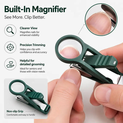 Magnifying Nail Clipper – Precision Nail Cutter with Built-In HD Glass Lens