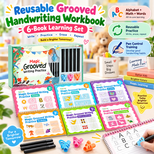 🔥Kids Reusable Groove Handwriting Practice Books 6 Pack
