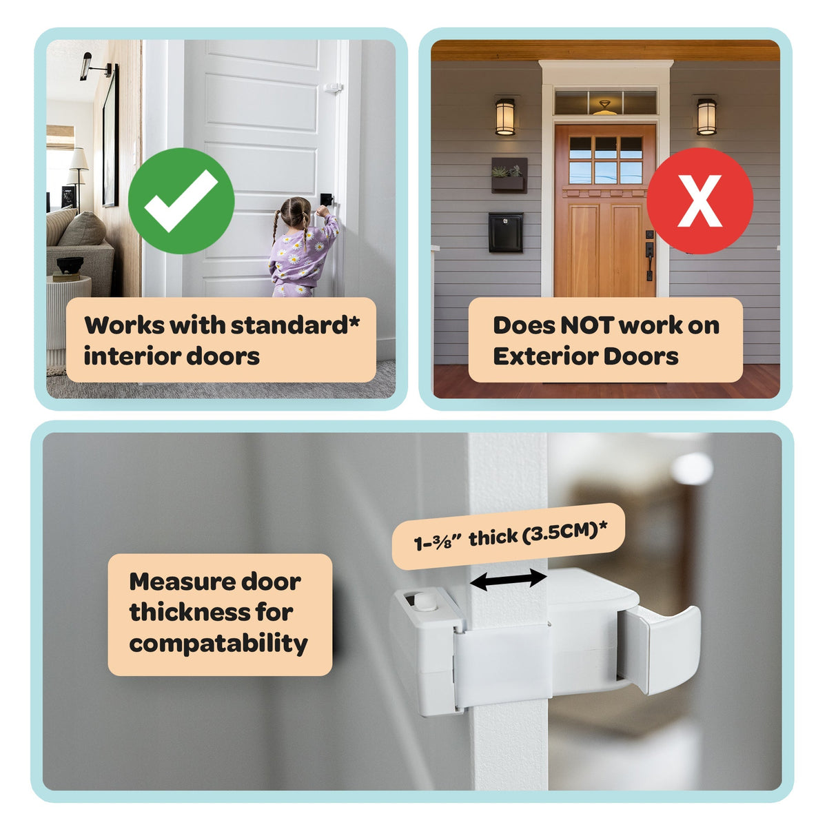 🔒 HugLock Child Safety Door Lock | Tool-Free No Drill Auto-Latching Childproof Latch