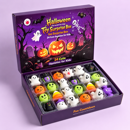 🎁 24 Days Holiday Squishy Advent Calendar – Halloween & Christmas Countdown Toys ✨