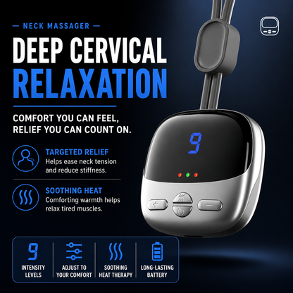 🔥 Relieve Neck Tension Anytime, Anywhere|Smart Heat Therapy & EMS Massage In One Lightweight Device
