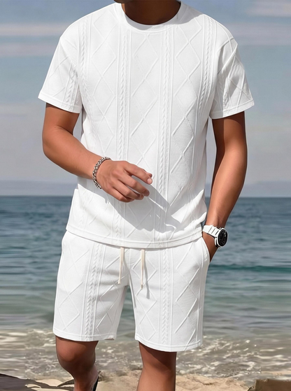 Men's Breathable Textured 2-Piece Summer Set