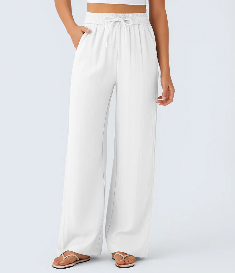 Halara High Waisted Drawstring Wide Leg Casual Pants