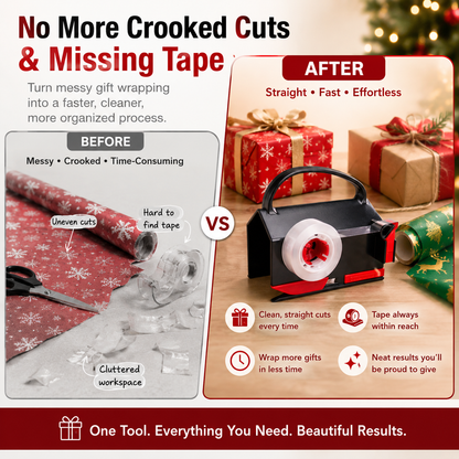🎁 2-Pack Dual-Use 2-in-1 Wrapping Cutter & Tape Dispenser