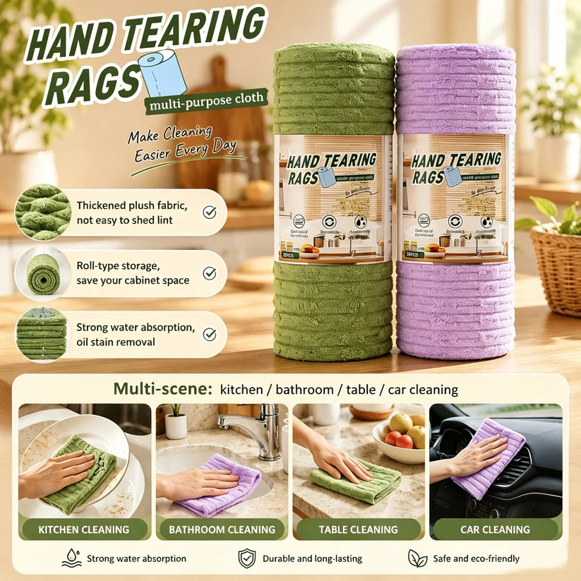 Reusable Kitchen Cleaning Cloths – 20-Piece Tear-Off Roll