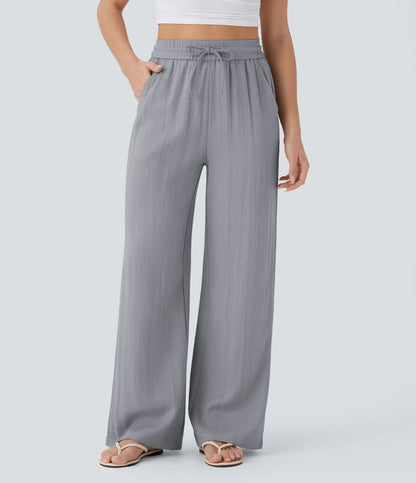Halara High Waisted Drawstring Wide Leg Casual Pants