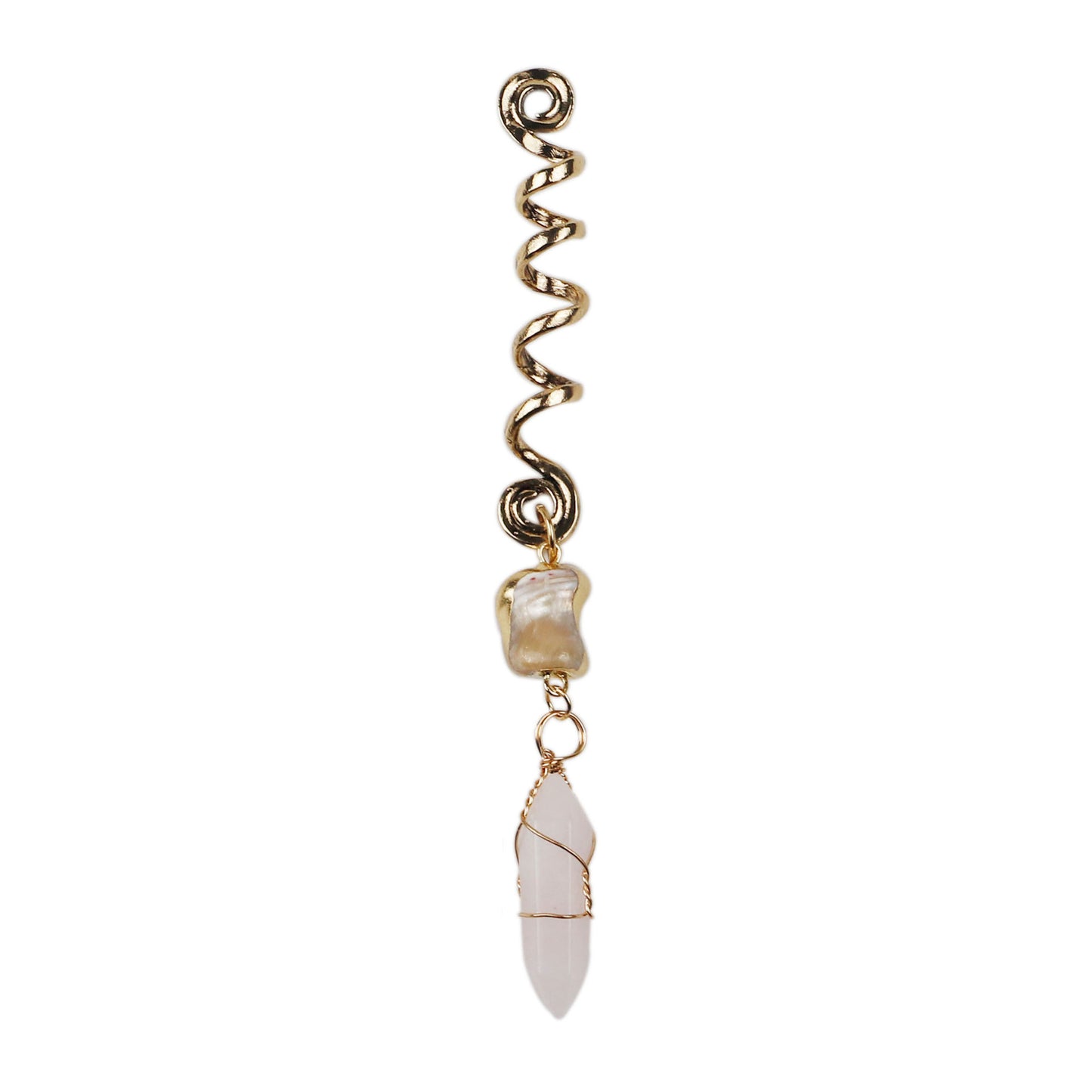 Magical Spiral Crystal Hair Charms Set – Gemstone Braids & Dreadlock Accessories