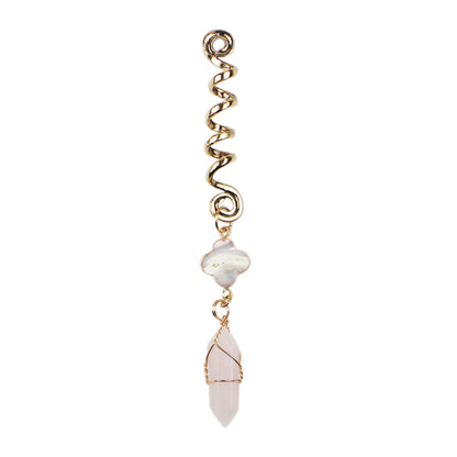 Magical Spiral Crystal Hair Charms Set – Gemstone Braids & Dreadlock Accessories