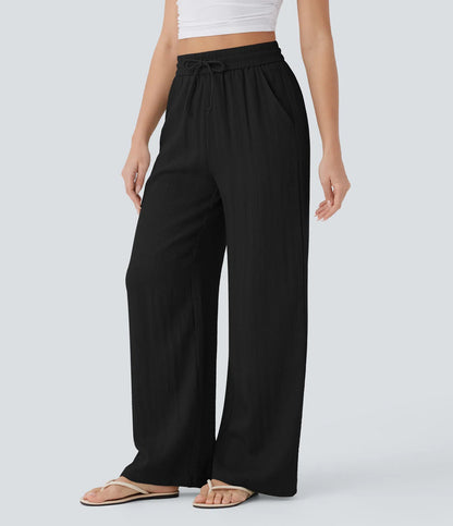Halara High Waisted Drawstring Wide Leg Casual Pants