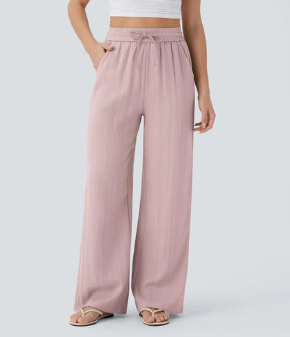 Halara High Waisted Drawstring Wide Leg Casual Pants