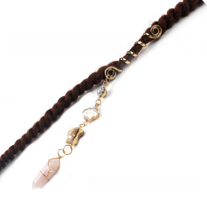 Magical Spiral Crystal Hair Charms Set – Gemstone Braids & Dreadlock Accessories