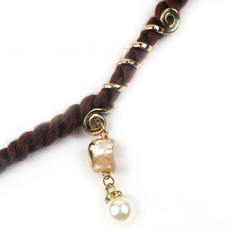 Magical Spiral Crystal Hair Charms Set – Gemstone Braids & Dreadlock Accessories