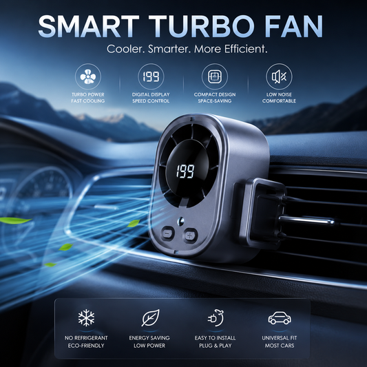 Car Clip Fan with 360° Rotation & USB Rechargeable