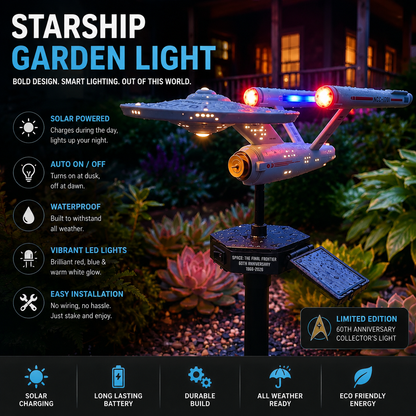 🌟60th Anniversary Enterprise NCC-1701 Solar Garden Light