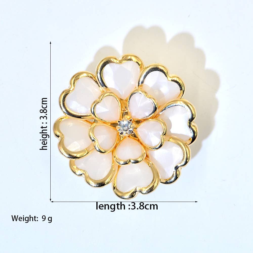 Luxury Crystal Floral Button Covers for Women Blouses