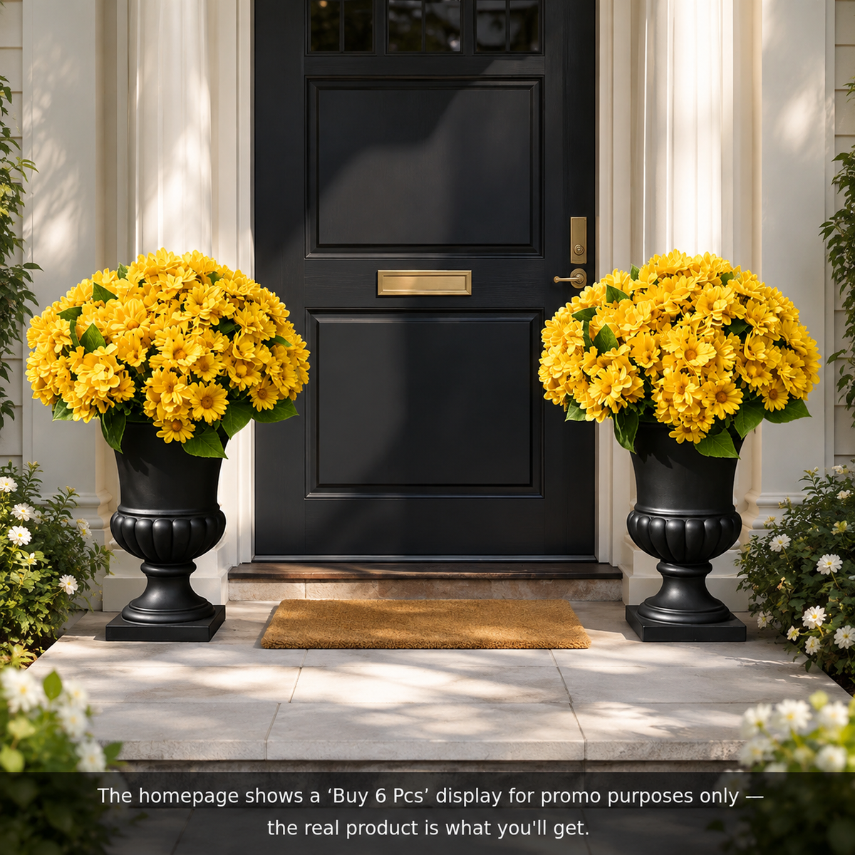 🌼 Artificial Outdoor Sunset Mums Flowers - UV resistant, Waterproof, Windproof
