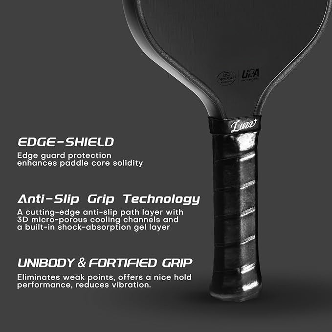 Pickleball Paddle for Professional,T700 Carbon Fiber|16mm |Dual USAPA/UPA Approved