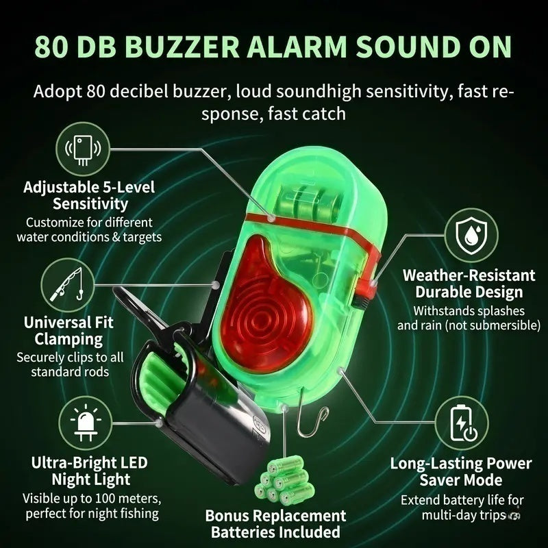 🎣Fishing Bite Alarm with Sound & LED Light