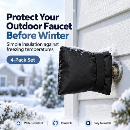 ❄️ Winter Faucet Covers 4-Pack — Protect Outdoor Faucets From Freezing & Costly Repairs