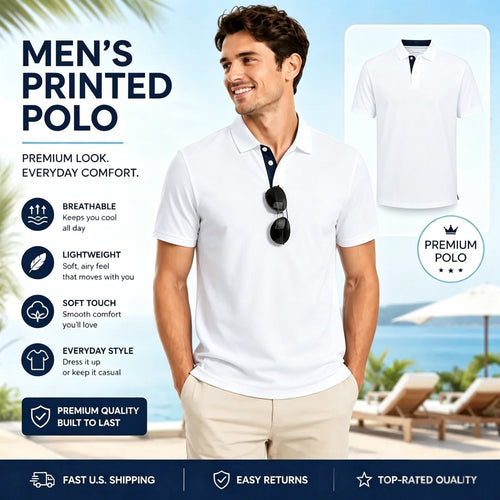 Men's Golf Shirts - Moisture-Wicking Casual Henley