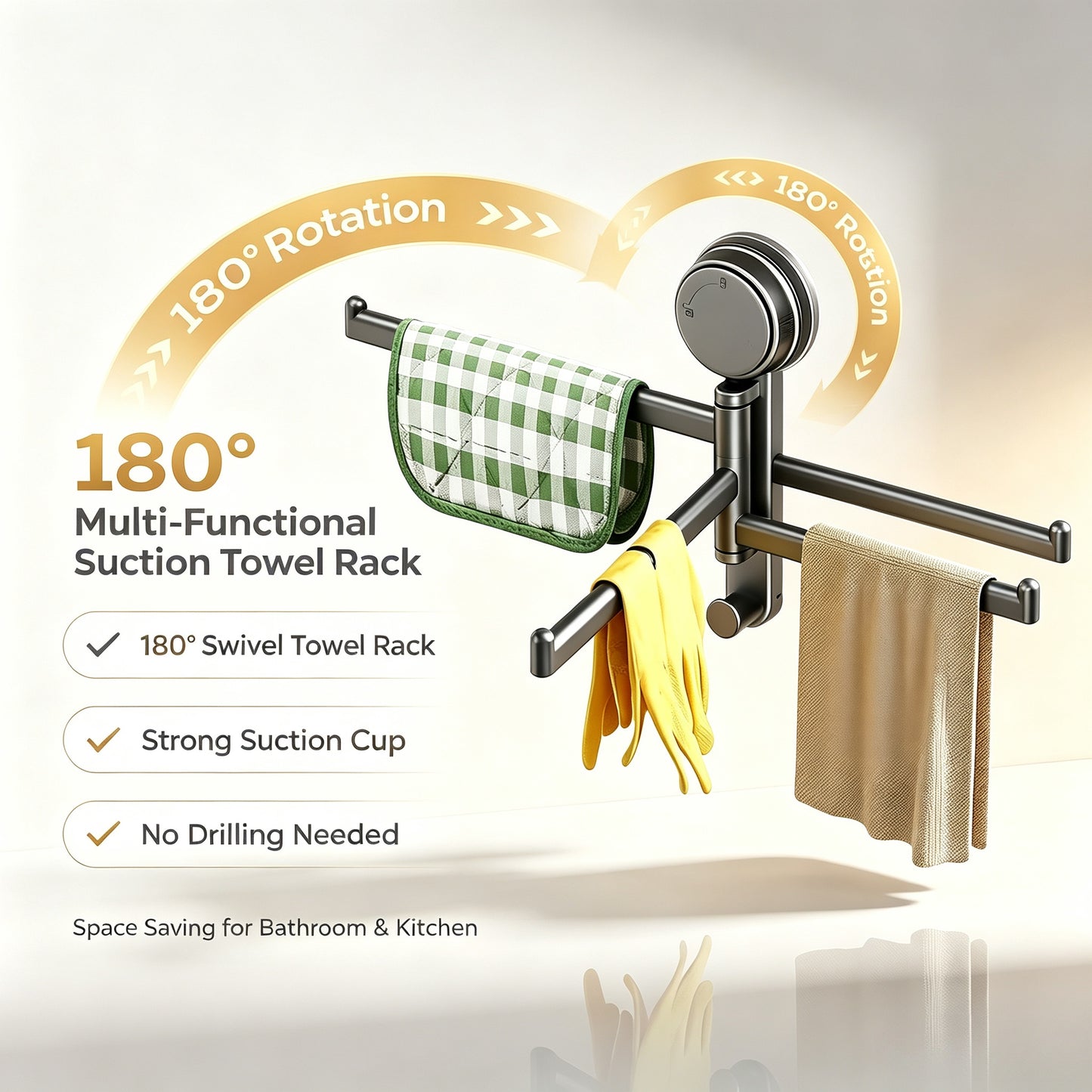 Heavy Duty Suction Towel Rack