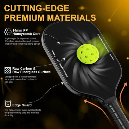 Pickleball Paddle for Professional,T700 Carbon Fiber|16mm |Dual USAPA/UPA Approved