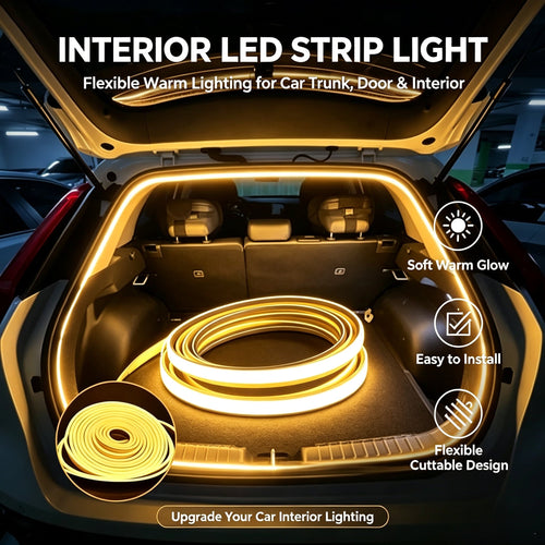 Universal Car Trunk LED Light Strip – Tool-Free No-Damage Cargo Area Lighting Upgrade
