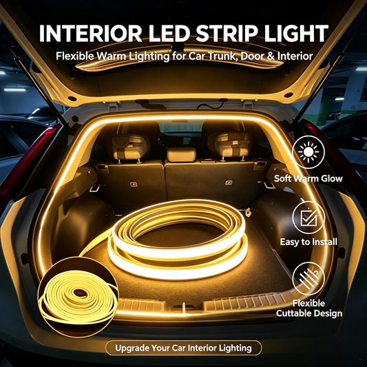 Universal Car Trunk LED Light Strip – Tool-Free No-Damage Cargo Area Lighting Upgrade