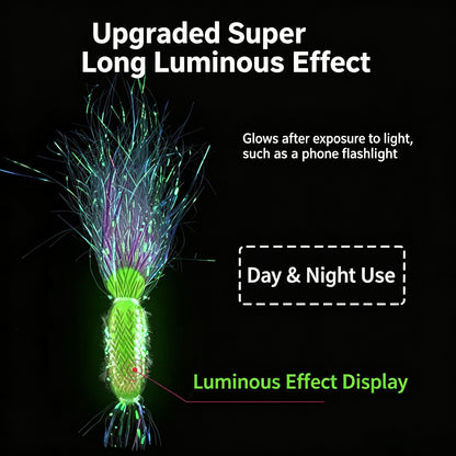 🌙 Catch More After Dark! 🎣 Luminous Ice Silk Shrimp Lures  (5 Pcs)🦐 Realistic Glow Bait for Saltwater Fishing 🌊