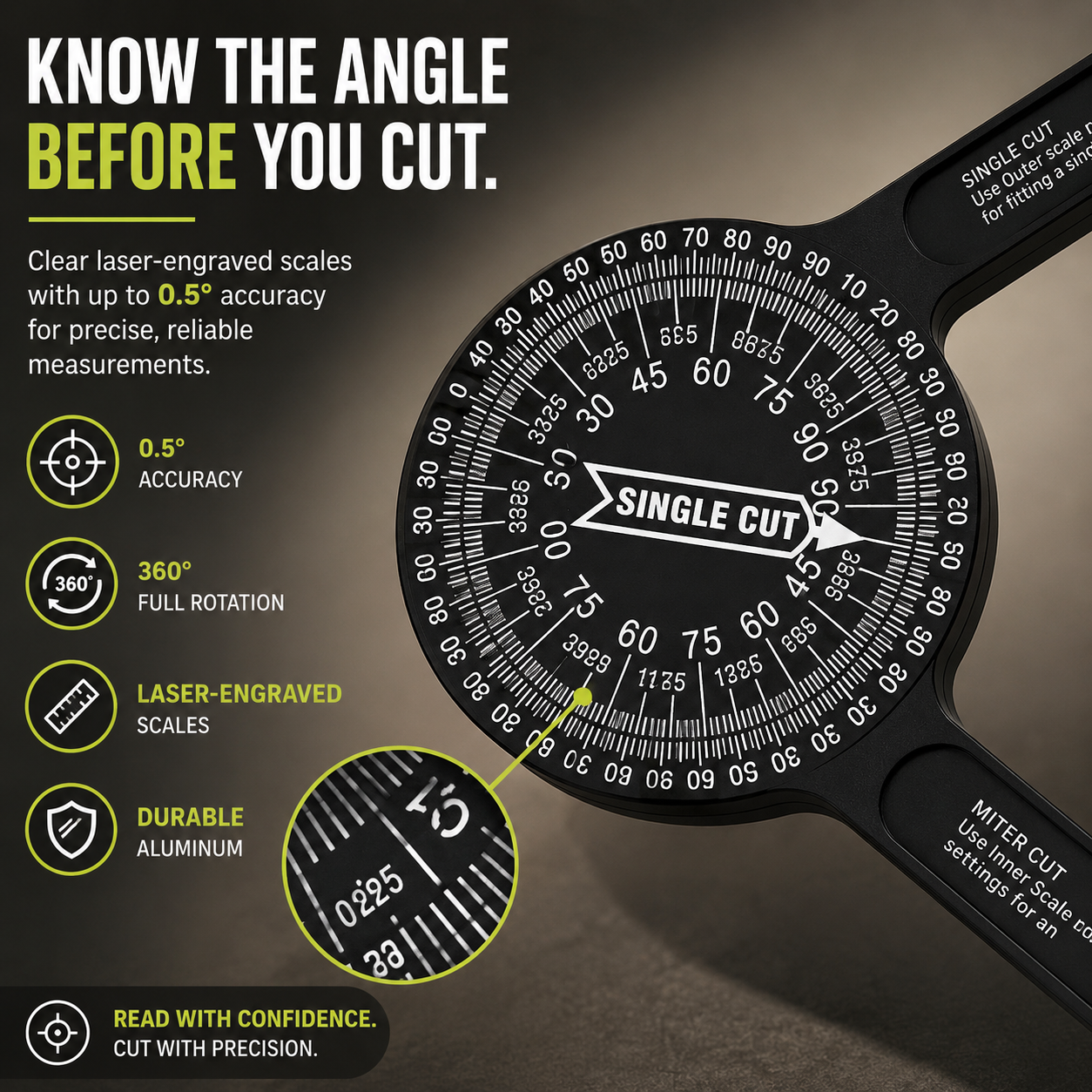 📐 360° Miter Saw Angle Finder