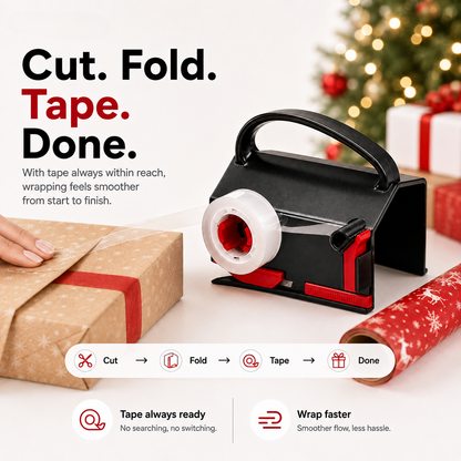 🎁 2-Pack Dual-Use 2-in-1 Wrapping Cutter & Tape Dispenser