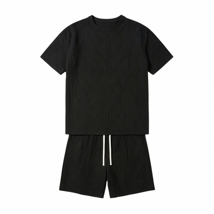 Men's Breathable Textured 2-Piece Summer Set