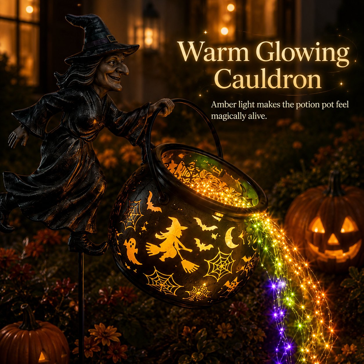 🎃Halloween Witch Cauldron Garden Light