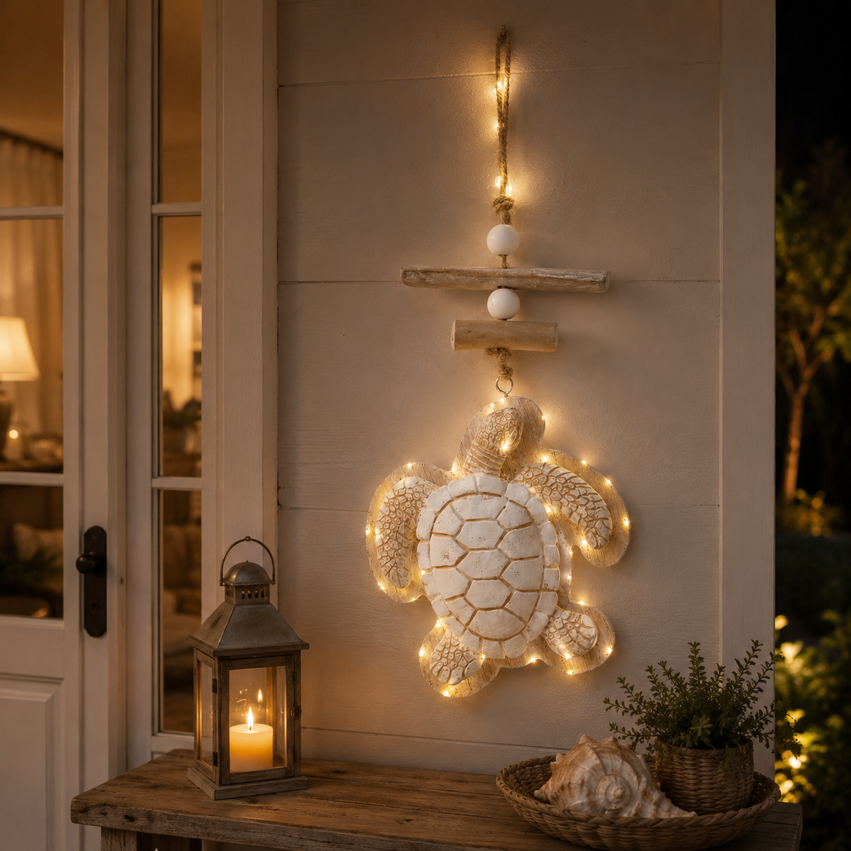 Glowing Coastal Sea Turtle Wall Art