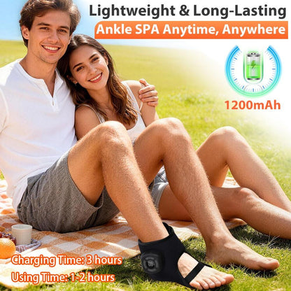 Air Compression Foot Massager with Heat, Cordless Chargeable Ankle Massager with 3 Modes 5 Intensities 3 Heat Levels, Heated Ankle Massage Wrap, Wireless Ankle Heating Pad with Massage for Men Women Seniors, Portable Pain Relief, Portable Massagers