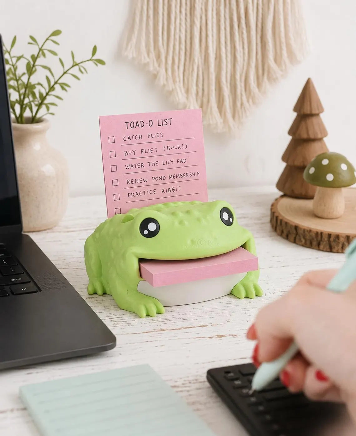 📝 Cute Sticky Note Dispenser | Animal Shape Desk Decor with Pen Rest