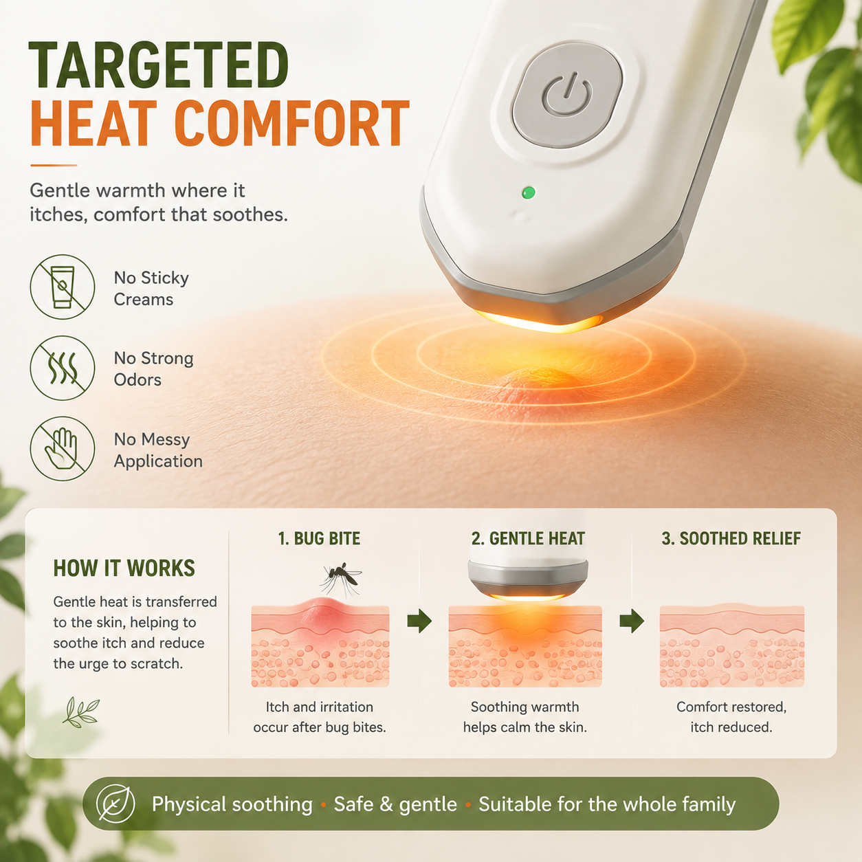 🔥Portable Hot‑Compress Electric Itch‑Relief Device, Heating Soothing Stick for Adults and Toddlers for Outdoor Use