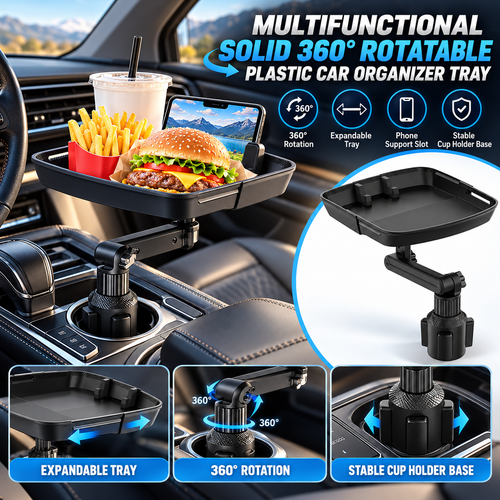 Universal 360° Swivel Car Cup Holder Tray