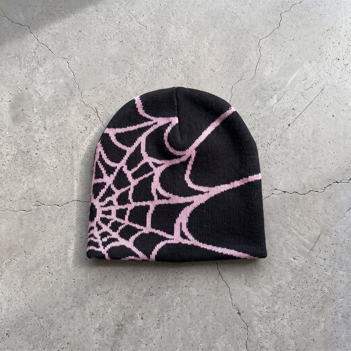 Unisex Y2K Spider Web Skull Cap Beanie - Viral Graphic Jacquard Knit Streetwear Grunge Aesthetic Hat