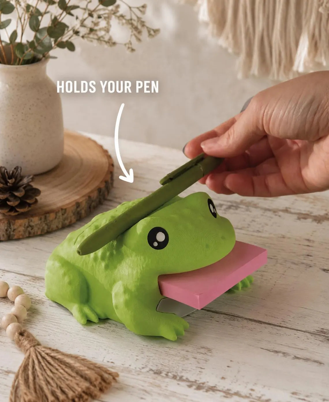 📝 Cute Sticky Note Dispenser | Animal Shape Desk Decor with Pen Rest