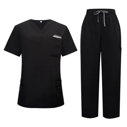 New Arrival Scrubs Sets for Women Medical Scrub Set (Top & Straight Leg Pants)