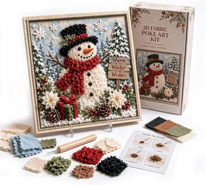 3D Christmas Fabric Poke Art Kit-Creative Christmas Decoration Gift for Adults