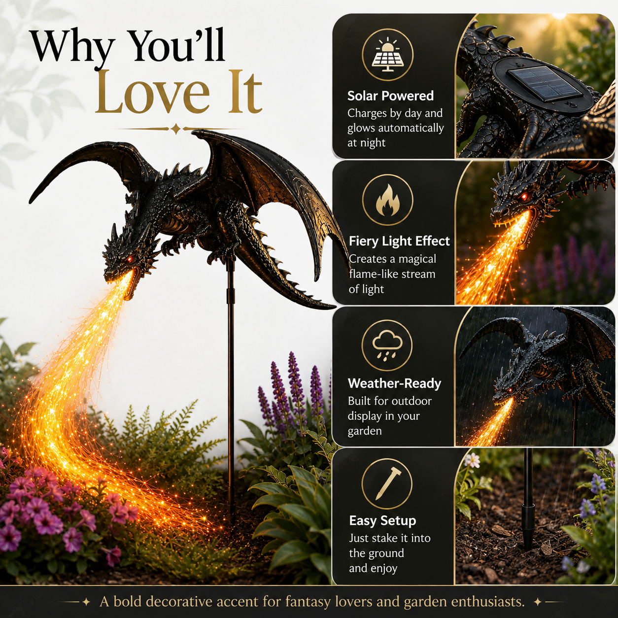 🐉 2027 "Dragon's Ember" Solar Garden Light 🔥 | The Ultimate Magical Outdoor Halloween Decoration