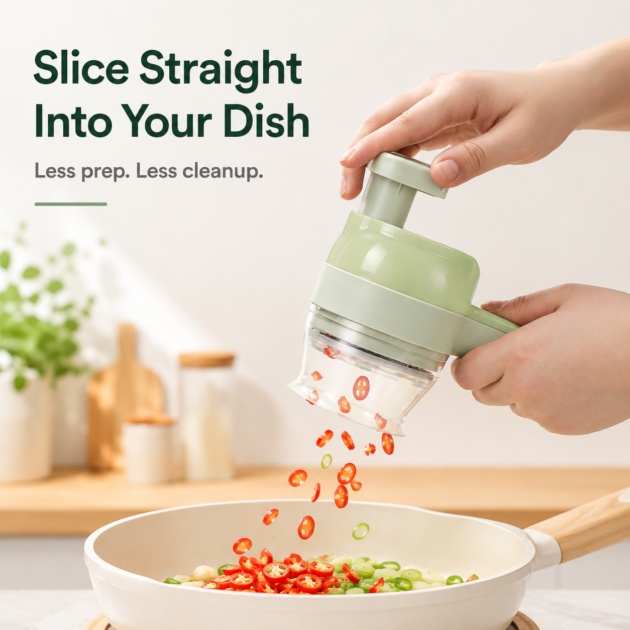 🧄 Handheld Electric Food Processor with Open Feed Chute & Dual Blades 🌶️