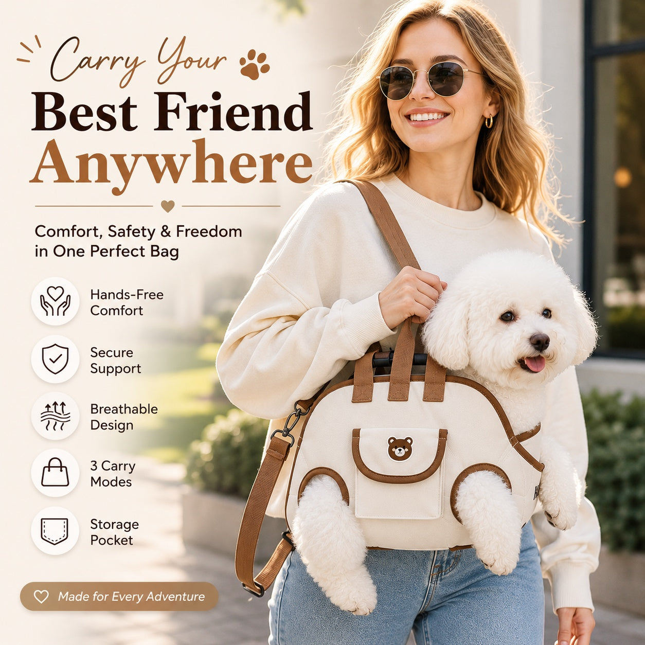 The Ultimate Hands-Free Pet Carrier|Comfortable Support For Every Adventure