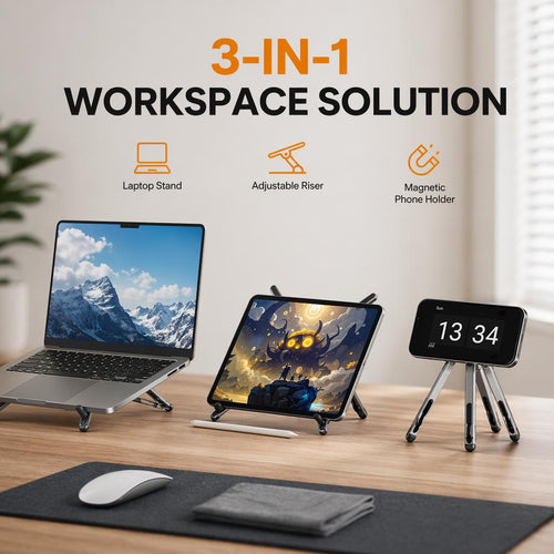 Portable Laptop Stand with Magnetic Phone Holder